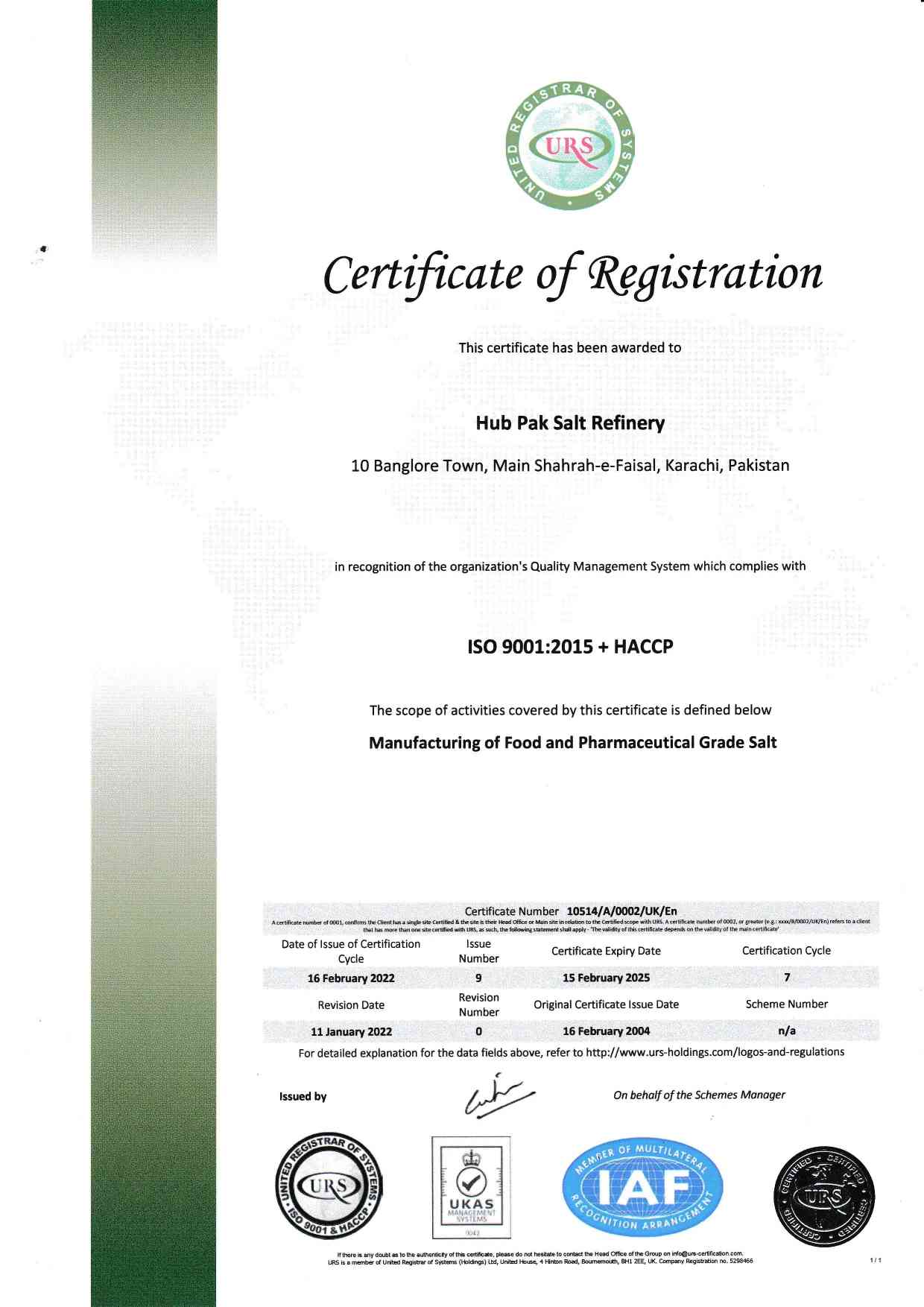 IS0 9001 2015 + HACCP