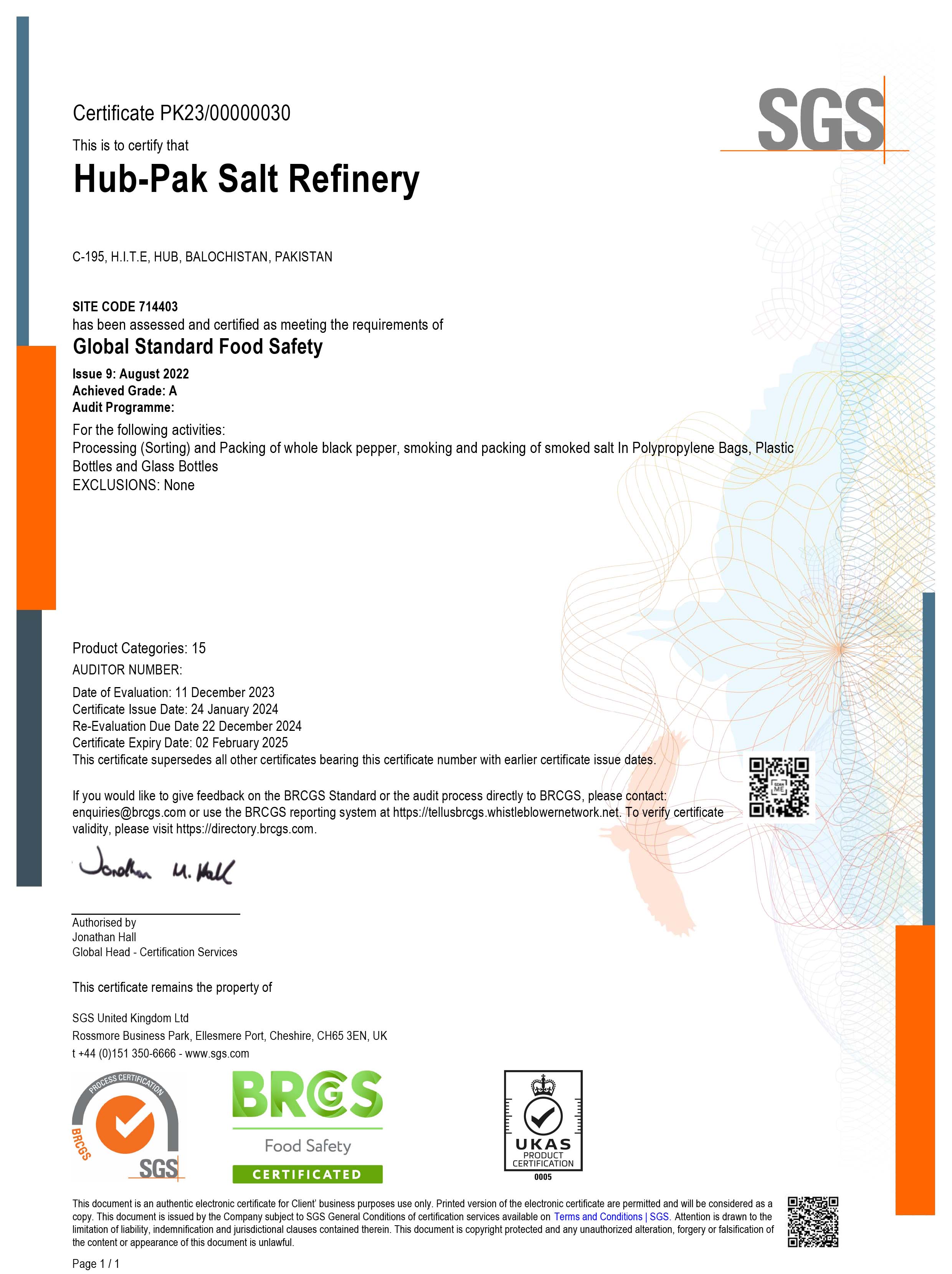 Hubpak Salt Refinery 2-BRCF9 - Jan2024