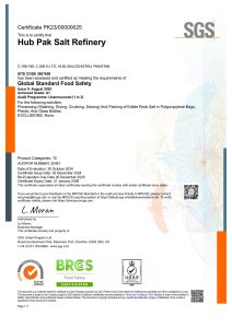 BRC-Salt Certificate