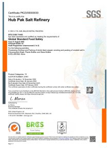 BRC - Spice Certificate
